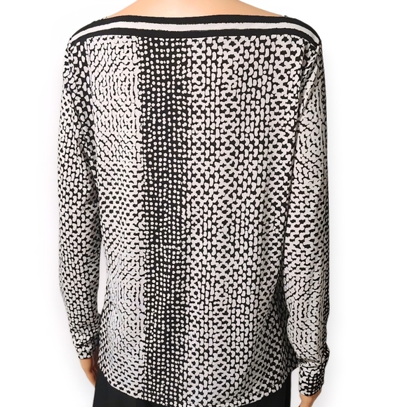 MICHAEL Michael Kors Monochrome Patterned Top. Size P/L - Picture 2 of 6